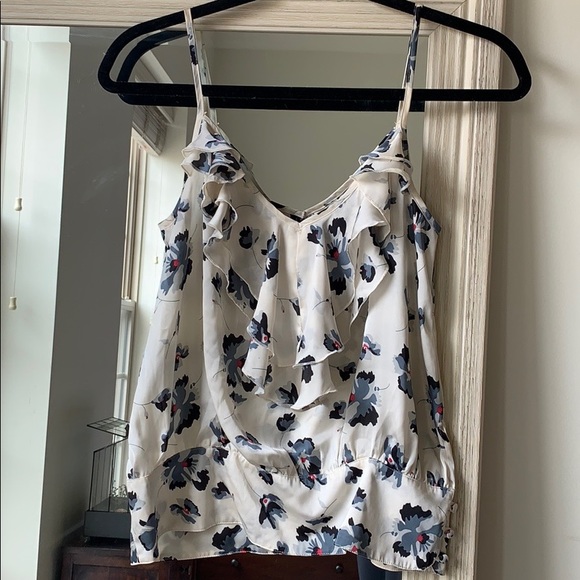 LC Lauren Conrad Tops - LC LAUREN CONRAD blue floral silky tank top (XS) ✨